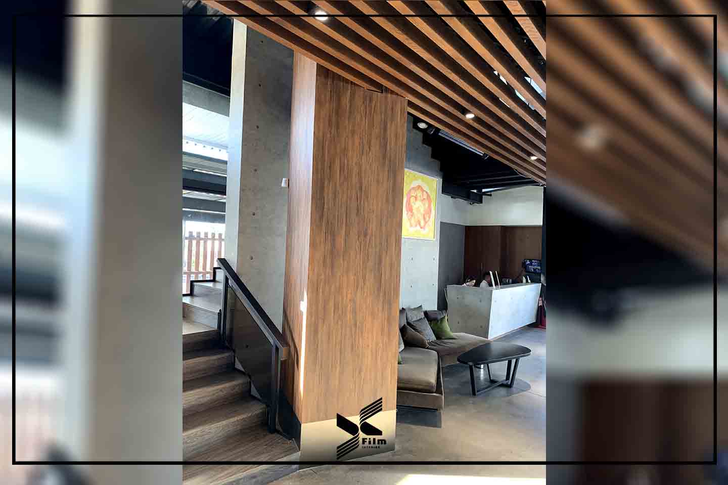 牆壁裝潢貼膜-柱體貼膜-特耐波音軟片-木紋HZ002