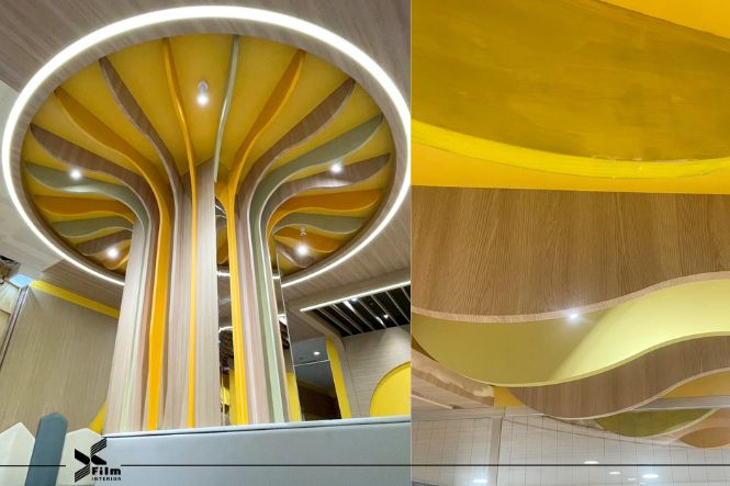 天花板裝潢貼膜-特耐軟片-木紋KR004