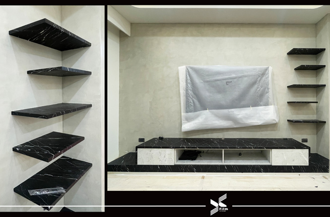 系統櫃/電視櫃裝潢貼膜-特耐波音軟片-石紋804