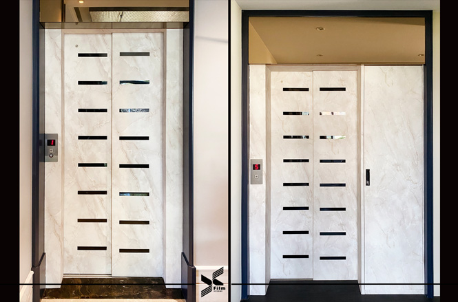 電梯門框裝潢貼膜-特耐波音軟片-石紋PM003