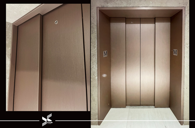 電梯門框裝潢貼膜-特耐波音軟片-金屬PM979