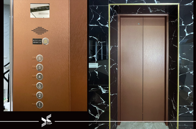 電梯門框裝潢貼膜-特耐波音軟片-金屬PM985