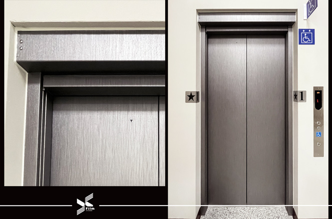 電梯門框裝潢貼膜-特耐波音軟片-金屬RM005