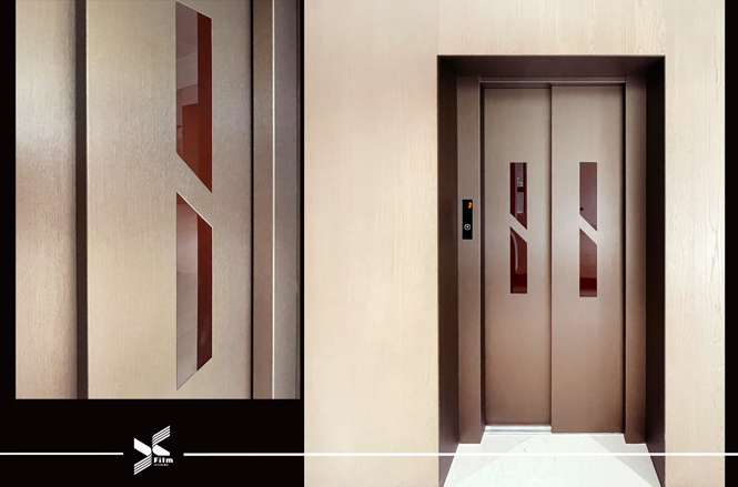 電梯門框裝潢貼膜-特耐波音軟片-金屬RM008