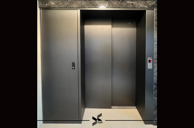 電梯門框裝潢貼膜-特耐波音軟片-金屬RM009