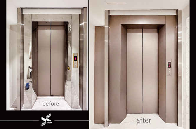 電梯門框裝潢貼膜-特耐波音軟片-金屬RM051