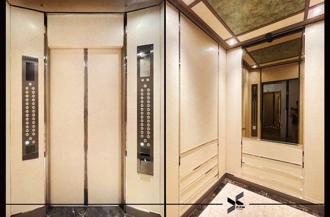 電梯門框裝潢貼膜-特耐波音軟片-珠光毛絲S306